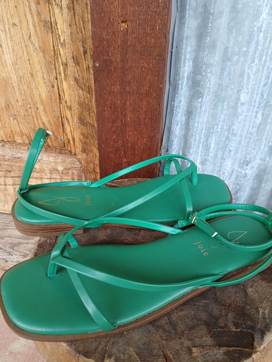 Joie Shoes - Joie Emerald Green Leather Strappy Flat Sandals Size 9